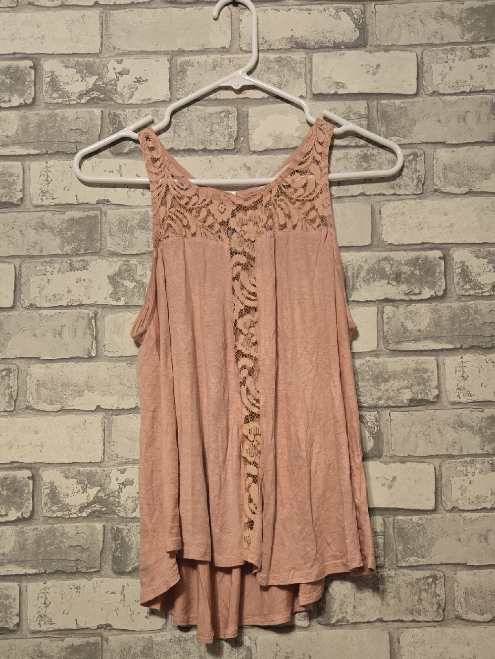 Bluenotes Lace Yoke Blush Tank Top
